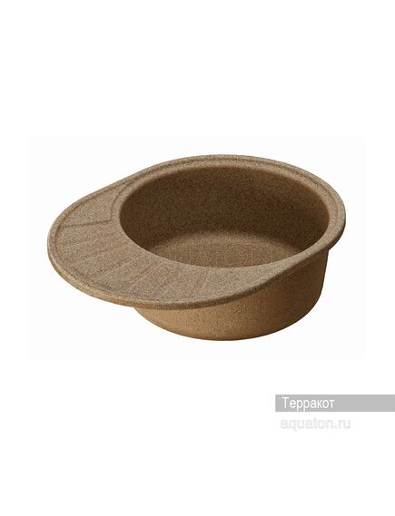 Купить Мойка для кухни из литого мрамора AQUATON Чезана круглая с крылом терракотовая 1A711232CS270 (1a711232cs270) по цене 7406 руб., в Санкт-Петебруге в интернет магазине 100-Систем, а также дургие товары AQUATON из раздела Накладные мойки и Кухонные мойки