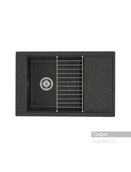 Купить Мойка для кухни из литого мрамора AQUATON Делия 78 прямоугольная с крылом графит 1A715132DE210 (1a715132de210) по цене 11526 руб., в Санкт-Петебруге в интернет магазине 100-Систем, а также дургие товары AQUATON из раздела Накладные мойки и Кухонные мойки