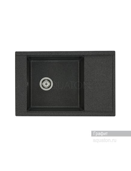 Купить Мойка для кухни из литого мрамора AQUATON Делия 78 прямоугольная с крылом графит 1A715132DE210 (1a715132de210) по цене 11526 руб., в Санкт-Петебруге в интернет магазине 100-Систем, а также дургие товары AQUATON из раздела Накладные мойки и Кухонные мойки