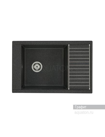Купить Мойка для кухни из литого мрамора AQUATON Делия 78 прямоугольная с крылом графит 1A715132DE210 (1a715132de210) по цене 11526 руб., в Санкт-Петебруге в интернет магазине 100-Систем, а также дургие товары AQUATON из раздела Накладные мойки и Кухонные мойки