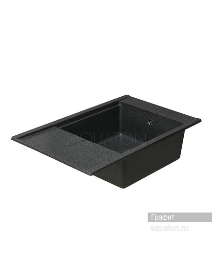 Купить Мойка для кухни из литого мрамора AQUATON Делия 78 прямоугольная с крылом графит 1A715132DE210 (1a715132de210) по цене 11526 руб., в Санкт-Петебруге в интернет магазине 100-Систем, а также дургие товары AQUATON из раздела Накладные мойки и Кухонные мойки
