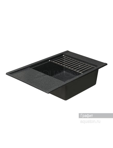 Купить Мойка для кухни из литого мрамора AQUATON Делия 78 прямоугольная с крылом графит 1A715132DE210 (1a715132de210) по цене 11526 руб., в Санкт-Петебруге в интернет магазине 100-Систем, а также дургие товары AQUATON из раздела Накладные мойки и Кухонные мойки