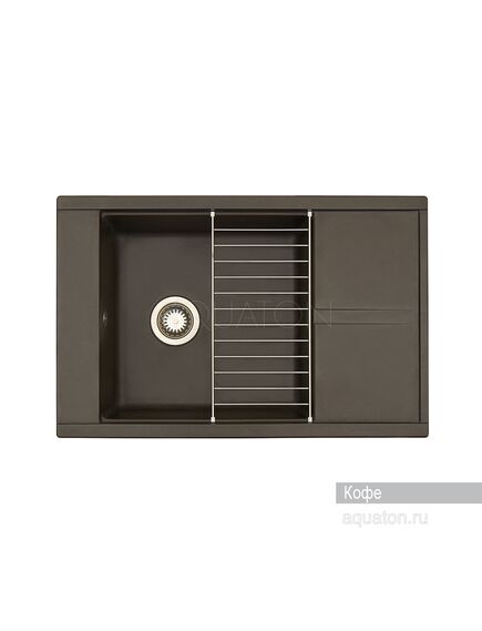 Купить Мойка для кухни из литого мрамора AQUATON Делия 78 прямоугольная с крылом кофе 1A715132DE280 (1a715132de280) по цене 11526 руб., в Санкт-Петебруге в интернет магазине 100-Систем, а также дургие товары AQUATON из раздела Накладные мойки и Кухонные мойки