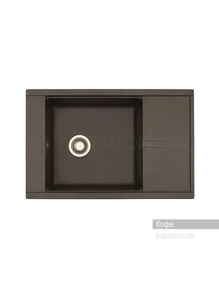 Купить Мойка для кухни из литого мрамора AQUATON Делия 78 прямоугольная с крылом кофе 1A715132DE280 (1a715132de280) по цене 11526 руб., в Санкт-Петебруге в интернет магазине 100-Систем, а также дургие товары AQUATON из раздела Накладные мойки и Кухонные мойки