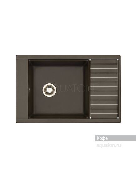 Купить Мойка для кухни из литого мрамора AQUATON Делия 78 прямоугольная с крылом кофе 1A715132DE280 (1a715132de280) по цене 11526 руб., в Санкт-Петебруге в интернет магазине 100-Систем, а также дургие товары AQUATON из раздела Накладные мойки и Кухонные мойки