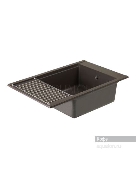 Купить Мойка для кухни из литого мрамора AQUATON Делия 78 прямоугольная с крылом кофе 1A715132DE280 (1a715132de280) по цене 11526 руб., в Санкт-Петебруге в интернет магазине 100-Систем, а также дургие товары AQUATON из раздела Накладные мойки и Кухонные мойки