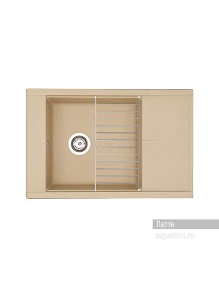 Купить Мойка для кухни из литого мрамора AQUATON Делия 78 прямоугольная с крылом латте 1A715132DE260 (1a715132de260) по цене 11526 руб., в Санкт-Петебруге в интернет магазине 100-Систем, а также дургие товары AQUATON из раздела Накладные мойки и Кухонные мойки