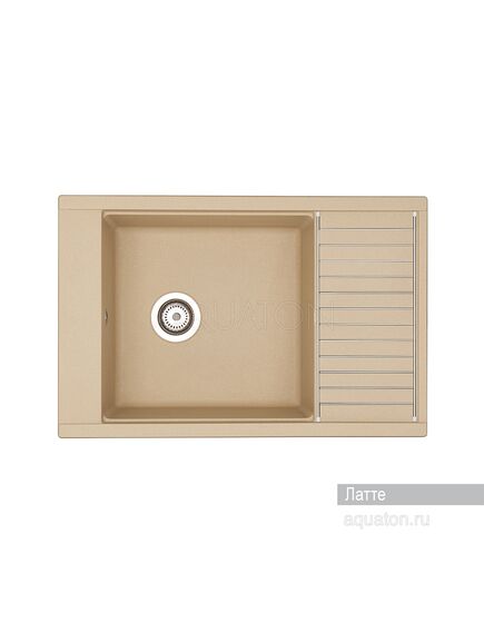 Купить Мойка для кухни из литого мрамора AQUATON Делия 78 прямоугольная с крылом латте 1A715132DE260 (1a715132de260) по цене 11526 руб., в Санкт-Петебруге в интернет магазине 100-Систем, а также дургие товары AQUATON из раздела Накладные мойки и Кухонные мойки
