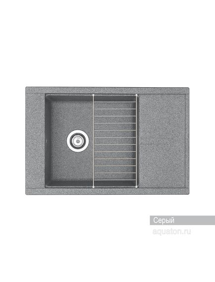 Купить Мойка для кухни из литого мрамора AQUATON Делия 78 прямоугольная с крылом серая 1A715132DE230 (1a715132de230) по цене 11526 руб., в Санкт-Петебруге в интернет магазине 100-Систем, а также дургие товары AQUATON из раздела Накладные мойки и Кухонные мойки