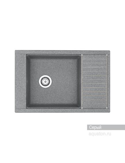 Купить Мойка для кухни из литого мрамора AQUATON Делия 78 прямоугольная с крылом серая 1A715132DE230 (1a715132de230) по цене 11526 руб., в Санкт-Петебруге в интернет магазине 100-Систем, а также дургие товары AQUATON из раздела Накладные мойки и Кухонные мойки