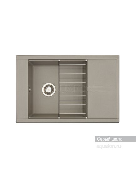 Купить Мойка для кухни из литого мрамора AQUATON Делия 78 прямоугольная с крылом серый шелк 1A715132DE250 (1a715132de250) по цене 11526 руб., в Санкт-Петебруге в интернет магазине 100-Систем, а также дургие товары AQUATON из раздела Накладные мойки и Кухонные мойки