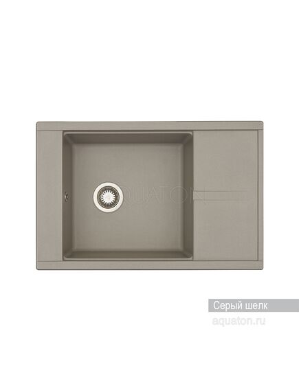 Купить Мойка для кухни из литого мрамора AQUATON Делия 78 прямоугольная с крылом серый шелк 1A715132DE250 (1a715132de250) по цене 11526 руб., в Санкт-Петебруге в интернет магазине 100-Систем, а также дургие товары AQUATON из раздела Накладные мойки и Кухонные мойки