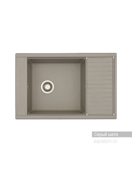 Купить Мойка для кухни из литого мрамора AQUATON Делия 78 прямоугольная с крылом серый шелк 1A715132DE250 (1a715132de250) по цене 11526 руб., в Санкт-Петебруге в интернет магазине 100-Систем, а также дургие товары AQUATON из раздела Накладные мойки и Кухонные мойки