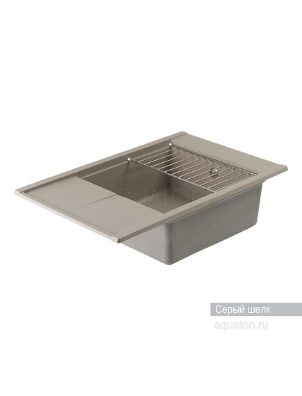 Купить Мойка для кухни из литого мрамора AQUATON Делия 78 прямоугольная с крылом серый шелк 1A715132DE250 (1a715132de250) по цене 11526 руб., в Санкт-Петебруге в интернет магазине 100-Систем, а также дургие товары AQUATON из раздела Накладные мойки и Кухонные мойки