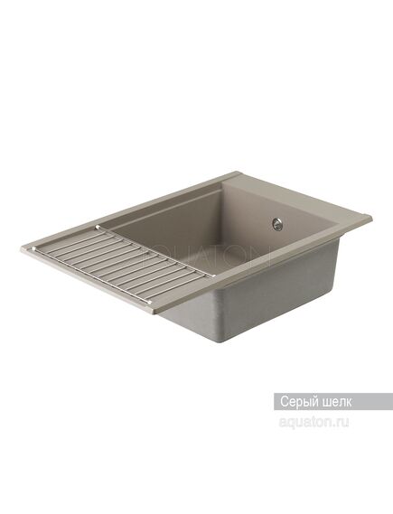Купить Мойка для кухни из литого мрамора AQUATON Делия 78 прямоугольная с крылом серый шелк 1A715132DE250 (1a715132de250) по цене 11526 руб., в Санкт-Петебруге в интернет магазине 100-Систем, а также дургие товары AQUATON из раздела Накладные мойки и Кухонные мойки