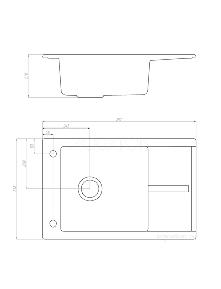 Купить Мойка для кухни из литого мрамора AQUATON Делия 78 прямоугольная с крылом серый шелк 1A715132DE250 (1a715132de250) по цене 11526 руб., в Санкт-Петебруге в интернет магазине 100-Систем, а также дургие товары AQUATON из раздела Накладные мойки и Кухонные мойки