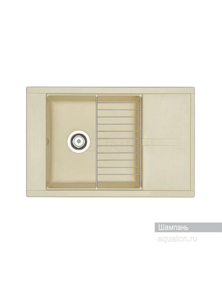 Купить Мойка для кухни из литого мрамора AQUATON Делия 78 прямоугольная с крылом шампань 1A715132DE290 (1a715132de290) по цене 11526 руб., в Санкт-Петебруге в интернет магазине 100-Систем, а также дургие товары AQUATON из раздела Накладные мойки и Кухонные мойки