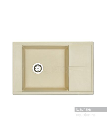 Купить Мойка для кухни из литого мрамора AQUATON Делия 78 прямоугольная с крылом шампань 1A715132DE290 (1a715132de290) по цене 11526 руб., в Санкт-Петебруге в интернет магазине 100-Систем, а также дургие товары AQUATON из раздела Накладные мойки и Кухонные мойки
