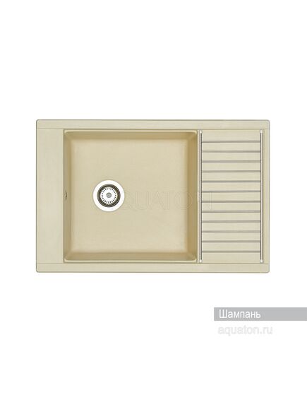 Купить Мойка для кухни из литого мрамора AQUATON Делия 78 прямоугольная с крылом шампань 1A715132DE290 (1a715132de290) по цене 11526 руб., в Санкт-Петебруге в интернет магазине 100-Систем, а также дургие товары AQUATON из раздела Накладные мойки и Кухонные мойки