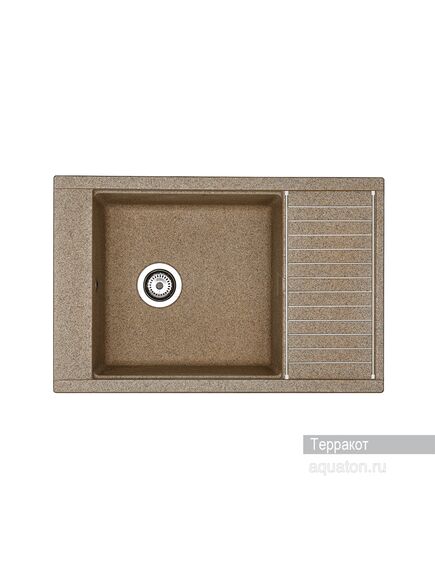Купить Мойка для кухни из литого мрамора AQUATON Делия 78 прямоугольная с крылом терракотовая 1A715132DE270 (1a715132de270) по цене 11526 руб., в Санкт-Петебруге в интернет магазине 100-Систем, а также дургие товары AQUATON из раздела Накладные мойки и Кухонные мойки