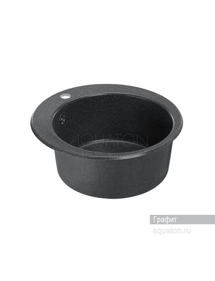 Купить Мойка для кухни из литого мрамора AQUATON Иверия круглая графит 1A711032IV210 (1a711032iv210) по цене 6427.2 руб., в Санкт-Петебруге в интернет магазине 100-Систем, а также дургие товары AQUATON из раздела Накладные мойки и Кухонные мойки
