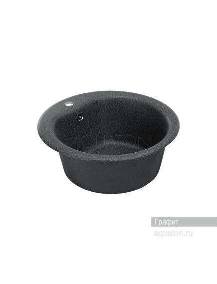 Купить Мойка для кухни из литого мрамора AQUATON Мида круглая графит 1A712732MD210 (1a712732md210) по цене 6684.7 руб., в Санкт-Петебруге в интернет магазине 100-Систем, а также дургие товары AQUATON из раздела Накладные мойки и Кухонные мойки