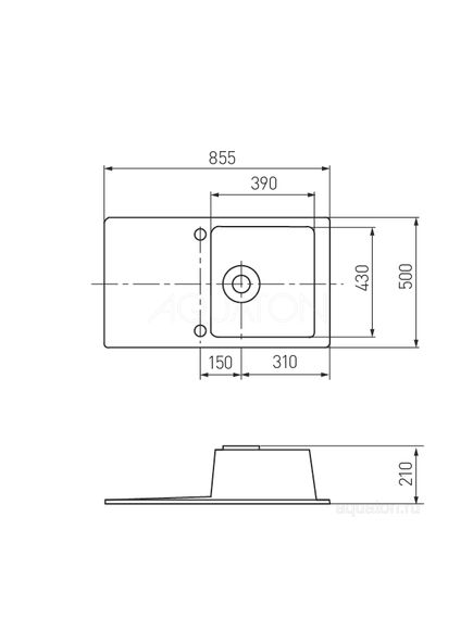 Купить Мойка для кухни из литого мрамора AQUATON Верона прямоугольная с крылом графит 1A710032VR210 (1a710032vr210) по цене 10702 руб., в Санкт-Петебруге в интернет магазине 100-Систем, а также дургие товары AQUATON из раздела Накладные мойки и Кухонные мойки