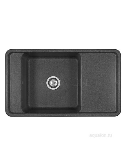 Купить Мойка для кухни из литого мрамора AQUATON Беллис 87 графит 1A724832BS210 (1a724832bs210) по цене 14719 руб., в Санкт-Петебруге в интернет магазине 100-Систем, а также дургие товары AQUATON из раздела Накладные мойки и Кухонные мойки