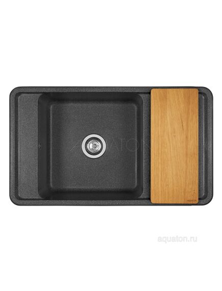 Купить Мойка для кухни из литого мрамора AQUATON Беллис 87 графит 1A724832BS210 (1a724832bs210) по цене 14719 руб., в Санкт-Петебруге в интернет магазине 100-Систем, а также дургие товары AQUATON из раздела Накладные мойки и Кухонные мойки