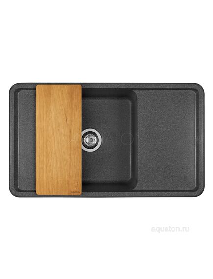 Купить Мойка для кухни из литого мрамора AQUATON Беллис 87 графит 1A724832BS210 (1a724832bs210) по цене 14719 руб., в Санкт-Петебруге в интернет магазине 100-Систем, а также дургие товары AQUATON из раздела Накладные мойки и Кухонные мойки