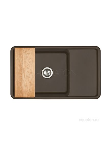 Купить Мойка для кухни из литого мрамора AQUATON Беллис 87 кофе 1A724832BS280 (1a724832bs280) по цене 14719 руб., в Санкт-Петебруге в интернет магазине 100-Систем, а также дургие товары AQUATON из раздела Накладные мойки и Кухонные мойки