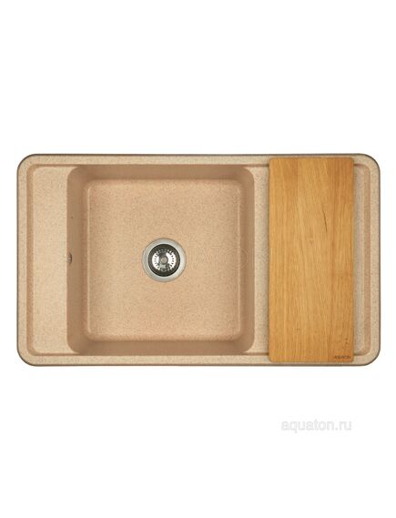 Купить Мойка для кухни из литого мрамора AQUATON Беллис 87 песочный 1A724832BS220 (1a724832bs220) по цене 14718.7 руб., в Санкт-Петебруге в интернет магазине 100-Систем, а также дургие товары AQUATON из раздела Накладные мойки и Кухонные мойки