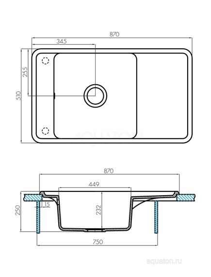 Купить Мойка для кухни из литого мрамора AQUATON Беллис 87 терракотовый 1A724832BS270 (1a724832bs270) по цене 14718.7 руб., в Санкт-Петебруге в интернет магазине 100-Систем, а также дургие товары AQUATON из раздела Накладные мойки и Кухонные мойки
