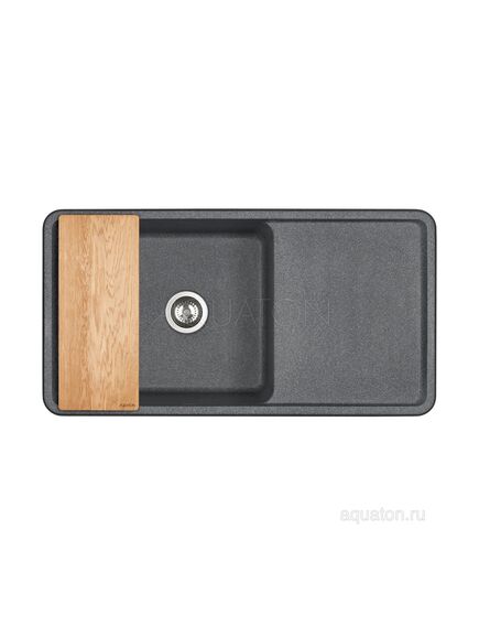 Купить Мойка для кухни из литого мрамора AQUATON Беллис 97 графит 1A725132BS210 (1a725132bs210) по цене 18633 руб., в Санкт-Петебруге в интернет магазине 100-Систем, а также дургие товары AQUATON из раздела Накладные мойки и Кухонные мойки