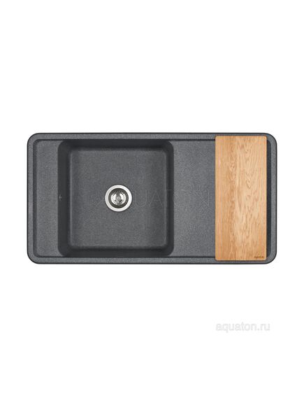 Купить Мойка для кухни из литого мрамора AQUATON Беллис 97 графит 1A725132BS210 (1a725132bs210) по цене 18633 руб., в Санкт-Петебруге в интернет магазине 100-Систем, а также дургие товары AQUATON из раздела Накладные мойки и Кухонные мойки
