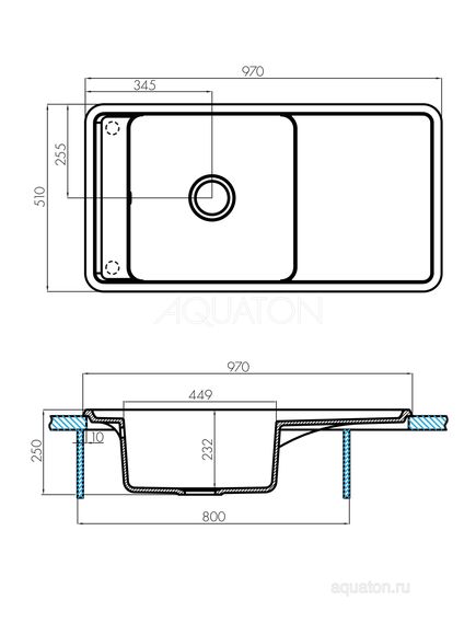 Купить Мойка для кухни из литого мрамора AQUATON Беллис 97 латте 1A725132BS260 (1a725132bs260) по цене 18632.7 руб., в Санкт-Петебруге в интернет магазине 100-Систем, а также дургие товары AQUATON из раздела Накладные мойки и Кухонные мойки