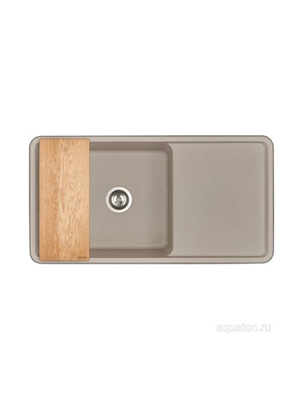 Купить Мойка для кухни из литого мрамора AQUATON Беллис 97 серый  шёлк 1A725132BS250 (1a725132bs250) по цене 18633 руб., в Санкт-Петебруге в интернет магазине 100-Систем, а также дургие товары AQUATON из раздела Накладные мойки и Кухонные мойки