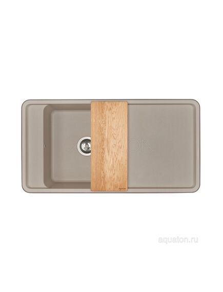 Купить Мойка для кухни из литого мрамора AQUATON Беллис 97 серый  шёлк 1A725132BS250 (1a725132bs250) по цене 18633 руб., в Санкт-Петебруге в интернет магазине 100-Систем, а также дургие товары AQUATON из раздела Накладные мойки и Кухонные мойки