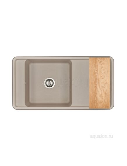 Купить Мойка для кухни из литого мрамора AQUATON Беллис 97 серый  шёлк 1A725132BS250 (1a725132bs250) по цене 18633 руб., в Санкт-Петебруге в интернет магазине 100-Систем, а также дургие товары AQUATON из раздела Накладные мойки и Кухонные мойки