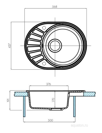 Купить Мойка для кухни из литого мрамора AQUATON Чезана круглая с крылом латте 1A711232CS260 (1a711232cs260) по цене 7406 руб., в Санкт-Петебруге в интернет магазине 100-Систем, а также дургие товары AQUATON из раздела Накладные мойки и Кухонные мойки