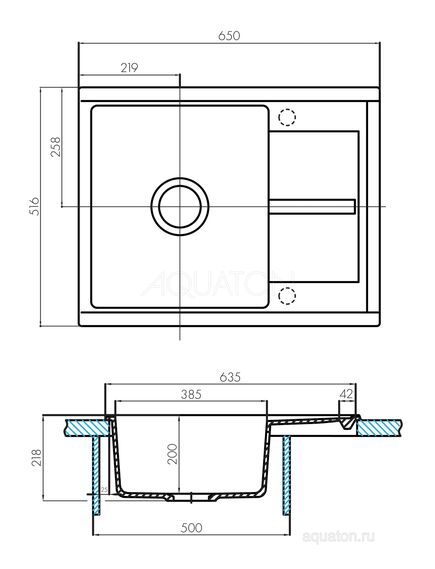 Купить Мойка для кухни из литого мрамора AQUATON Делия 65 терракотовый 1A718632DE270 (1a718632de270) по цене 9826 руб., в Санкт-Петебруге в интернет магазине 100-Систем, а также дургие товары AQUATON из раздела Накладные мойки и Кухонные мойки