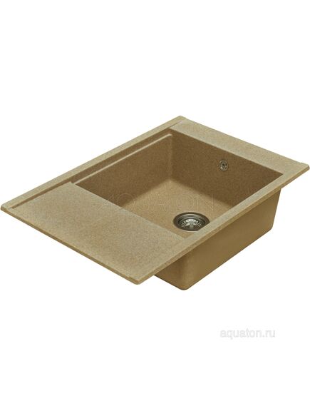 Купить Мойка для кухни из литого мрамора AQUATON Делия 78 прямоугольная с крылом песочная 1A715132DE220 (1a715132de220) по цене 11526 руб., в Санкт-Петебруге в интернет магазине 100-Систем, а также дургие товары AQUATON из раздела Накладные мойки и Кухонные мойки