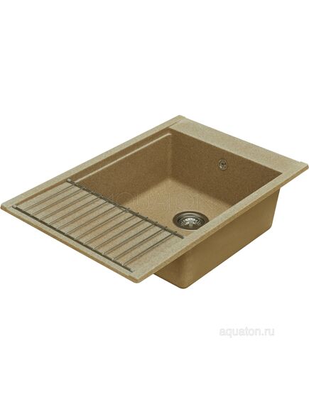 Купить Мойка для кухни из литого мрамора AQUATON Делия 78 прямоугольная с крылом песочная 1A715132DE220 (1a715132de220) по цене 11526 руб., в Санкт-Петебруге в интернет магазине 100-Систем, а также дургие товары AQUATON из раздела Накладные мойки и Кухонные мойки