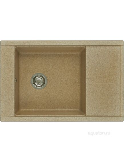Купить Мойка для кухни из литого мрамора AQUATON Делия 78 прямоугольная с крылом песочная 1A715132DE220 (1a715132de220) по цене 11526 руб., в Санкт-Петебруге в интернет магазине 100-Систем, а также дургие товары AQUATON из раздела Накладные мойки и Кухонные мойки