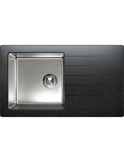 Купить Кухонная мойка комбинированная TOLERO Twist TTS-860 черная (474384) по цене 21500 руб., в Санкт-Петебруге в интернет магазине 100-Систем, а также дургие товары TOLERO из раздела Накладные мойки и Кухонные мойки