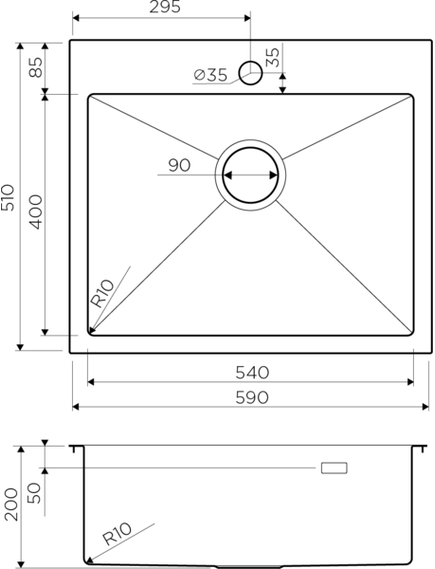 Купить Кухонная мойка Omoikiri Akisame 59 IN Нержавеющая сталь 4973055 (4973055) по цене 44888 руб., в Санкт-Петебруге в интернет магазине 100-Систем, а также дургие товары Omoikiri из раздела Накладные мойки и Кухонные мойки