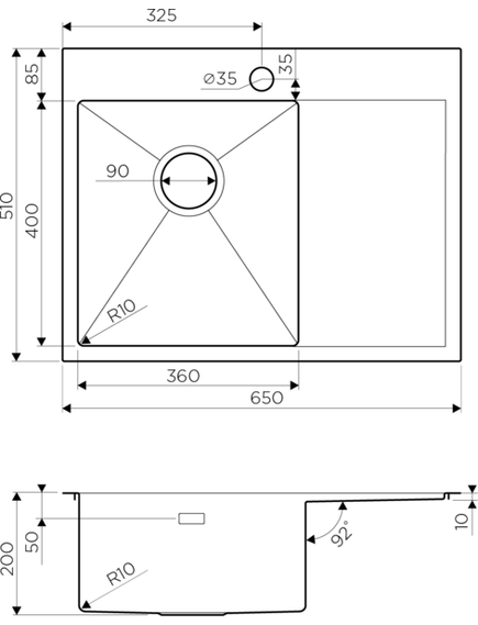 Купить Кухонная мойка Omoikiri Akisame 65-IN-R (4973059) по цене 54388 руб., в Санкт-Петебруге в интернет магазине 100-Систем, а также дургие товары Omoikiri из раздела Накладные мойки и Кухонные мойки