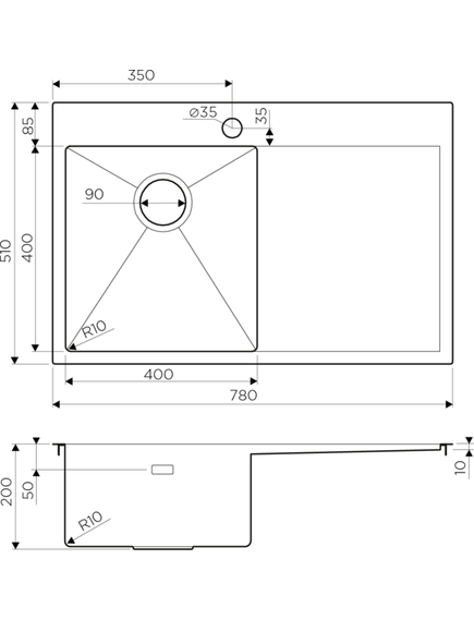 Купить Кухонная мойка Omoikiri Akisame 78 L IN Нержавеющая сталь 4973060 (4973060) по цене 56488 руб., в Санкт-Петебруге в интернет магазине 100-Систем, а также дургие товары Omoikiri из раздела Накладные мойки и Кухонные мойки