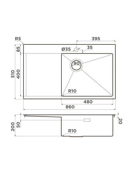 Купить Кухонная мойка Omoikiri Akisame 86-LG-R Side нерж.сталь/светлое золото (4997046) по цене 69488 руб., в Санкт-Петебруге в интернет магазине 100-Систем, а также дургие товары Omoikiri из раздела Накладные мойки и Кухонные мойки