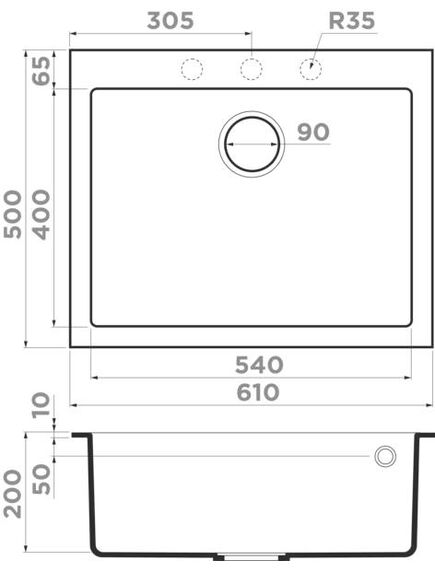 Купить Кухонная мойка Omoikiri Bosen 61-WH Tetogranit/белый (4991212) по цене 39488 руб., в Санкт-Петебруге в интернет магазине 100-Систем, а также дургие товары Omoikiri из раздела Накладные мойки и Кухонные мойки